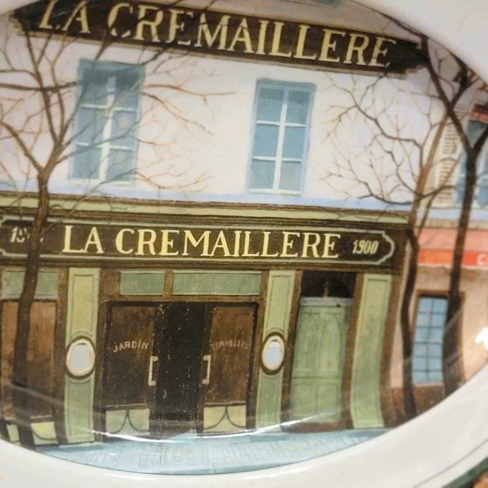 La Cremaillere Oval Platter Serving Dish Williams Sonoma Paris Cafe by A. Renoux